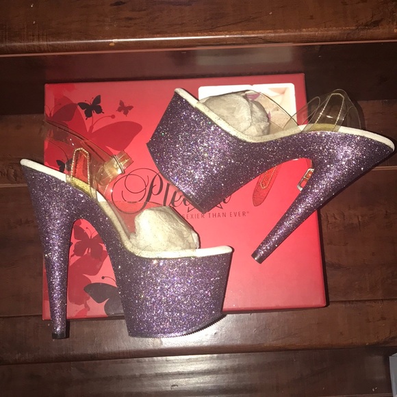 Purple Glitter Heels. Stilettos. - Picture 2 of 3